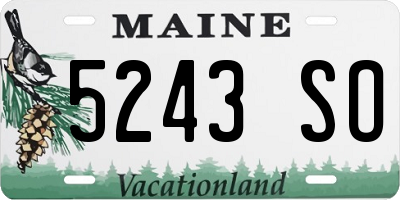 ME license plate 5243SO