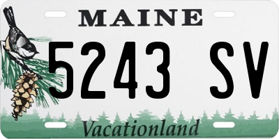 ME license plate 5243SV