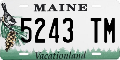 ME license plate 5243TM