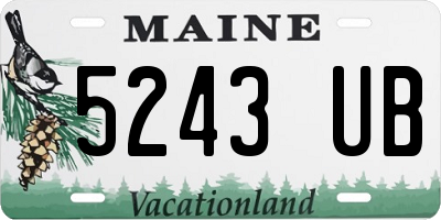 ME license plate 5243UB