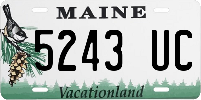 ME license plate 5243UC