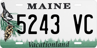 ME license plate 5243VC