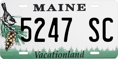 ME license plate 5247SC