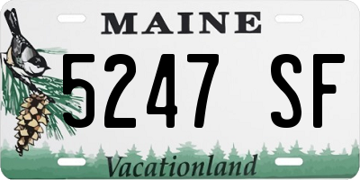 ME license plate 5247SF