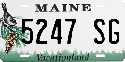 ME license plate 5247SG