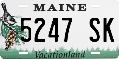 ME license plate 5247SK