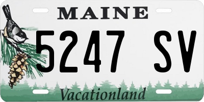 ME license plate 5247SV