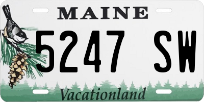 ME license plate 5247SW