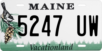 ME license plate 5247UW