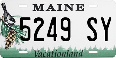 ME license plate 5249SY
