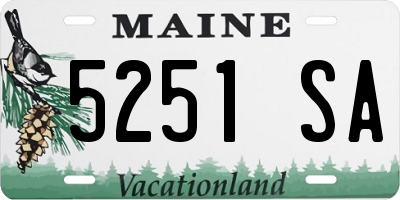 ME license plate 5251SA