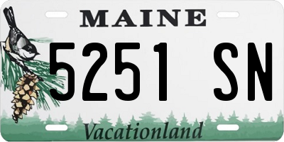 ME license plate 5251SN