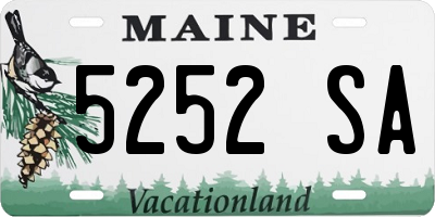 ME license plate 5252SA