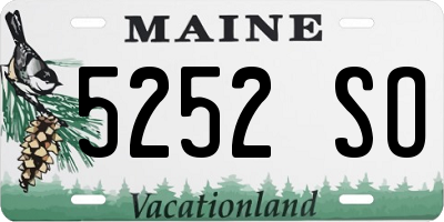 ME license plate 5252SO
