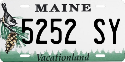 ME license plate 5252SY