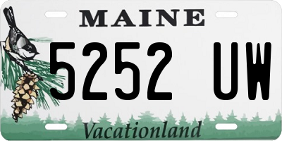 ME license plate 5252UW