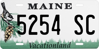 ME license plate 5254SC