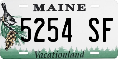ME license plate 5254SF