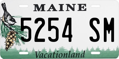 ME license plate 5254SM