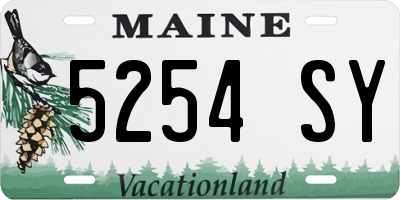 ME license plate 5254SY