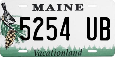 ME license plate 5254UB