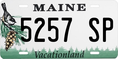 ME license plate 5257SP