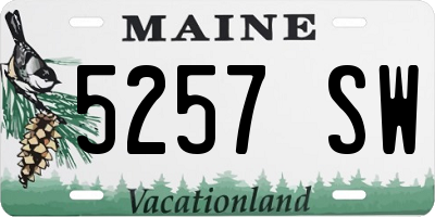 ME license plate 5257SW