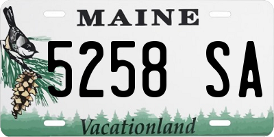 ME license plate 5258SA