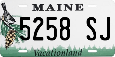 ME license plate 5258SJ