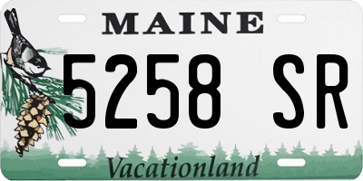 ME license plate 5258SR