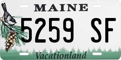 ME license plate 5259SF