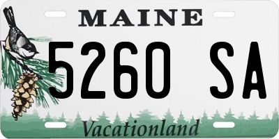 ME license plate 5260SA