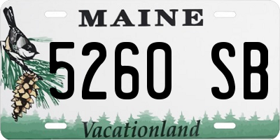 ME license plate 5260SB