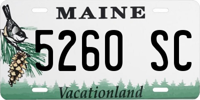 ME license plate 5260SC