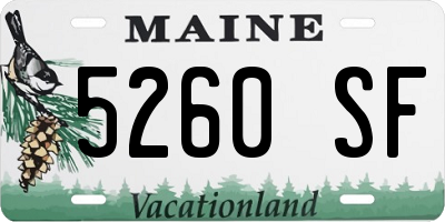ME license plate 5260SF