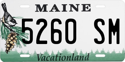 ME license plate 5260SM