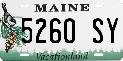 ME license plate 5260SY
