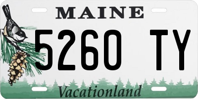 ME license plate 5260TY