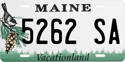 ME license plate 5262SA