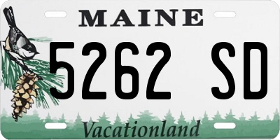 ME license plate 5262SD