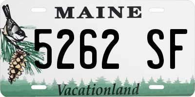 ME license plate 5262SF