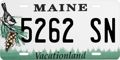 ME license plate 5262SN