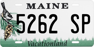 ME license plate 5262SP