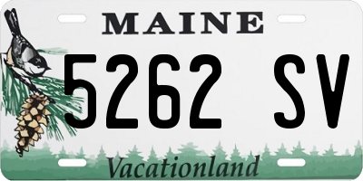 ME license plate 5262SV
