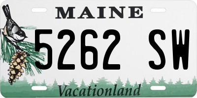 ME license plate 5262SW