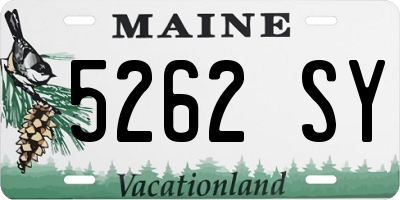 ME license plate 5262SY