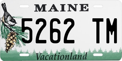 ME license plate 5262TM