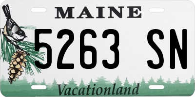 ME license plate 5263SN