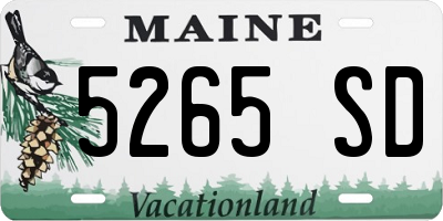 ME license plate 5265SD