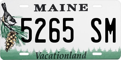 ME license plate 5265SM